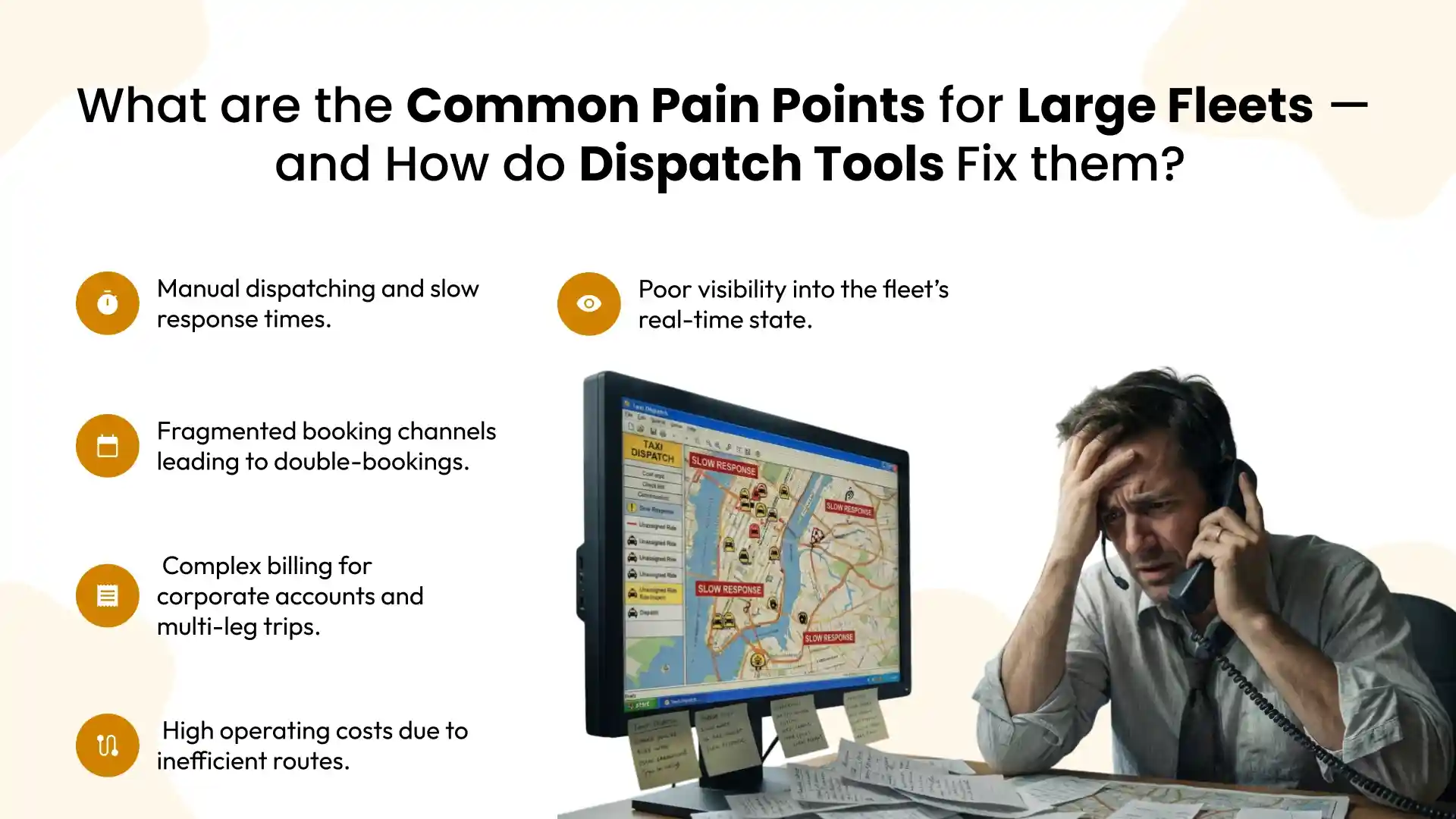 What are the Common Pain Points for Large Fleets — and How do Dispatch Tools Fix them?